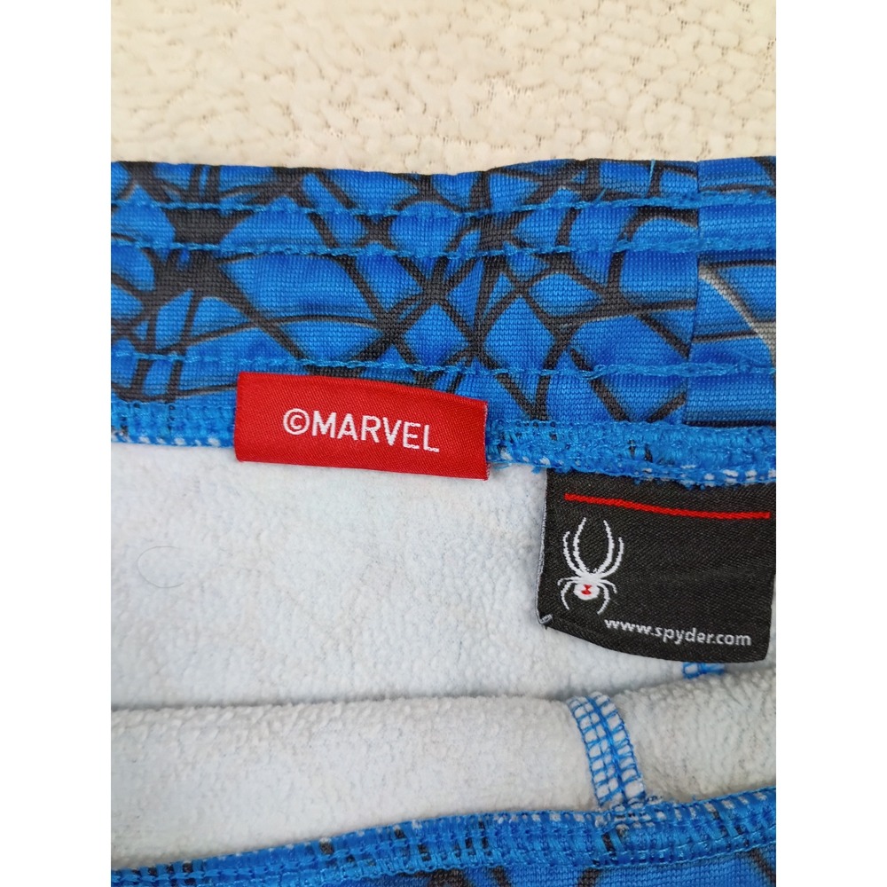Spyder Marvel Spider-Man Pants Kids XL 18 Blue Good Web Print Fleece Athletic - Picture 7 of 13